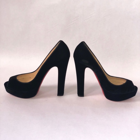 Christian Louboutin, Black Velvet, Lady Peep - Picture 2 of 4